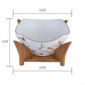 Ljojo Marble Pattern Ceramic Fruit Salad Bowl Snack Plate - European Style
