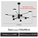Ljojo LED Chandelier Light Modern Nordic Pendant Lamp for Living Dining Room Bedroom Black