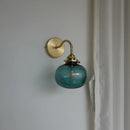 Ljojo Little Glass Ball LED Wall Sconce Copper Finish Plugin Switch Modern Nordic Style