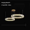 Ljojo Luxury Crystal Chandelier with LED Dimming for Villa Staircase