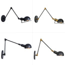 Ljojo Loft Adjustable Wall Lamp: Retro Reading Lamp, Long Arm, Iron, Bedside, Black
