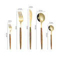 Ljojo 5-Piece Stainless Steel Wooden Handle Dinnerware Set