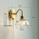 Ljojo Milk Glass LED Wall Light with Pull Chain Switch - Modern Copper Wall Lamp