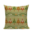 Ljojo Merry Christmas Decor Pillow Cover Set 45x45cm Linen Noel Cushion Cases