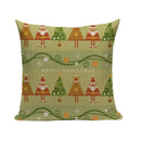 Ljojo Merry Christmas Decor Pillow Cover Set 45x45cm Linen Noel Cushion Cases