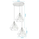 Ljojo 3-Head Diamond Pendant Light for Modern Dining Room & Kitchen