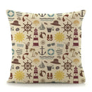Ljojo Mediterranean Lighthouse Sail Print Pillow Cover for Home Decor