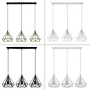 Ljojo Metal Diamond Cage Pendant Lamp for Home Bar and Kitchen