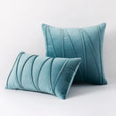 Blue Velvet Cushion Cover Set 18x18" - Ljojo Decorative Pillows for Living Room