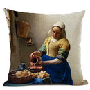 Art Oil Painting Pearl Girl Cushion Cover 45*45cm Ljojo Home Decor Art Accessories