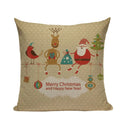 Christmas Santa Deer Pattern Cushion Cover for Festive Home Decor - Ljojo