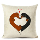 Colourful Bull Terrier & Dachshund 3D Cushion Cover for Home Sofa by Ljojo