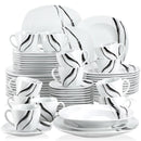 Ljojo 30/60-Piece Porcelain Ceramic Dinner Set with Cups Saucers Plates - Elegant Collection