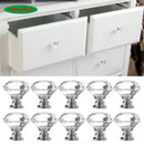 Ljojo 40mm Diamond Crystal Glass Cabinet Knobs - 10 Pack