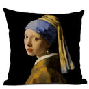 Art Oil Painting Pearl Girl Cushion Cover 45*45cm Ljojo Home Decor Art Accessories