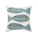 Daisy Floral Geometric Embroidery Pillow Cover 45x45cm Yellow Blue Soft Cozy