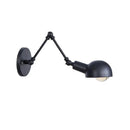 A-Jet Black Swing Arm Wall Lamp Ljojo Industrial Sconce with Edison Bulb