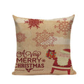 Christmas Santa Deer Pattern Cushion Cover for Festive Home Decor - Ljojo