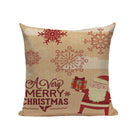 Christmas Santa Deer Pattern Cushion Cover for Festive Home Decor - Ljojo