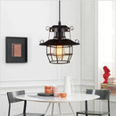 Ljojo Loft Cage Pendant Lamp Retro Industrial Nordic Black Iron Hanging Lights