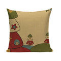 Christmas Santa Deer Pattern Cushion Cover for Festive Home Decor - Ljojo