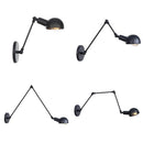 A-Jet Black Swing Arm Wall Lamp Ljojo Industrial Sconce with Edison Bulb
