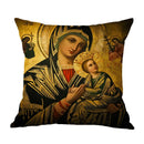 Cotton Linen Christ Pantocrator Icon Pillow Case by Ljojo
