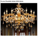 Ljojo Luxury Crystal Chandelier Gold/Cognac/Clear Modern Big Lustres Lighting Fixture