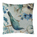 Blue Flowers & Birds Pattern Cushion Cover, Ljojo Home Decor Pillow Case