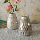 Ljojo™ Glass Mosaic Vase for Hydroponic Green Dill Small Flower Arrangement
