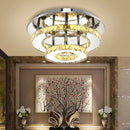 Ljojo LED Crystal Chandelier: Stylish Round Ceiling Light for Home Decor