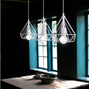 Ljojo Metal Diamond Cage Pendant Lamp for Home Bar and Kitchen