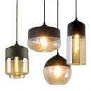 Ljojo Loft Glass Pendant Lamp: Nordic Style LED Lighting Fixture for Home and Commercial Spaces