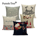 Christmas Cartoon Santa Claus Deer Pillows Covers Merry Christmas Gifts for The New Year by Ljojo