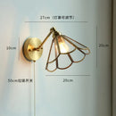 Ljojo Milk Glass LED Wall Light with Pull Chain Switch - Modern Copper Wall Lamp