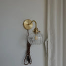 Ljojo Little Glass Ball LED Wall Sconce Copper Finish Plugin Switch Modern Nordic Style