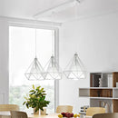 Ljojo Metal Diamond Cage Pendant Lamp for Home Bar and Kitchen