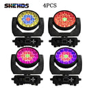 Ljojo™ 4PCS Beam+Wash RGBW Zoom Moving Head Lighting for Disco KTV Party