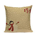 Christmas Santa Deer Pattern Cushion Cover for Festive Home Decor - Ljojo