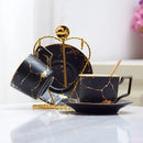 Ljojo Marble Ceramic Tea Set 200ml Nordic Coffee Cup Saucer Spoon Matt Porcelain