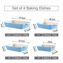 Ljojo 4-Piece Ceramic Handle Baking Dish Set for Lasagne/Pie/Casserole/Tapas