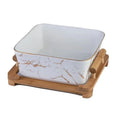 Ljojo Marble Pattern Ceramic Fruit Salad Bowl Snack Plate - European Style