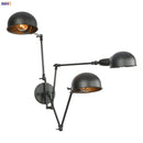 Ljojo Loft Antique Swing Arm Wall Sconce with 3 Heads Black Finish