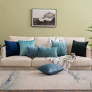 Blue Velvet Cushion Cover Set 18x18" - Ljojo Decorative Pillows for Living Room