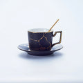 Ljojo Marble Ceramic Tea Set 200ml Nordic Coffee Cup Saucer Spoon Matt Porcelain