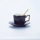 Ljojo Marble Ceramic Tea Set 200ml Nordic Coffee Cup Saucer Spoon Matt Porcelain
