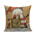Christmas Santa Deer Pattern Cushion Cover for Festive Home Decor - Ljojo