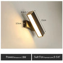 LED Wall Lamp Nordic Bedroom Bedside Light Rotating Living Room Black Sidelight by Ljojo