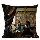 Art Oil Painting Pearl Girl Cushion Cover 45*45cm Ljojo Home Decor Art Accessories