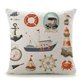 Ljojo Mediterranean Lighthouse Sail Print Pillow Cover for Home Decor